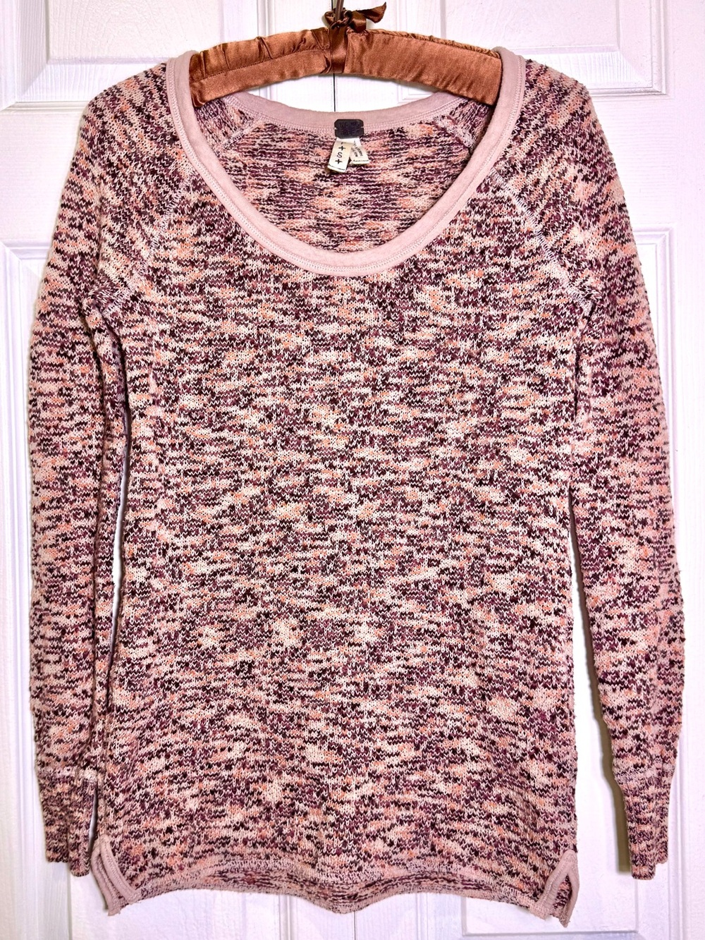 We The Free by Free People Melange Pink Marled Sweater Size Small